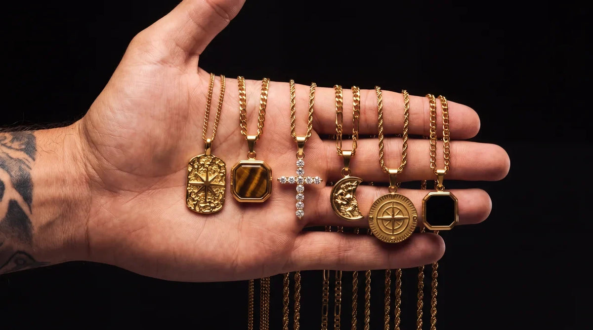 twojeys alternatives gold pendants men