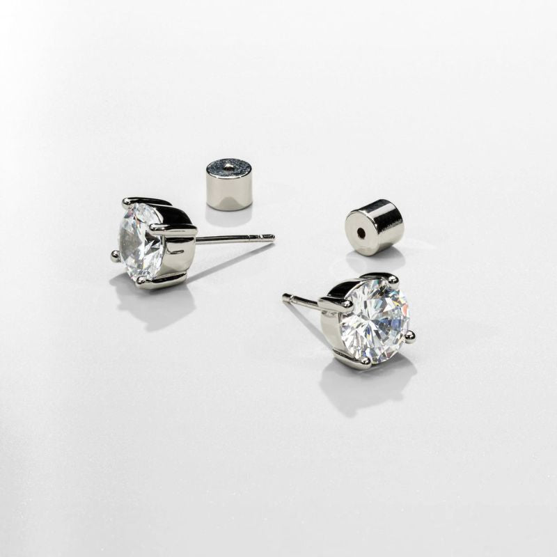 Boucles d'oreilles Blanches Rondes