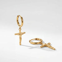 Boucles d'oreilles Crucifix Or