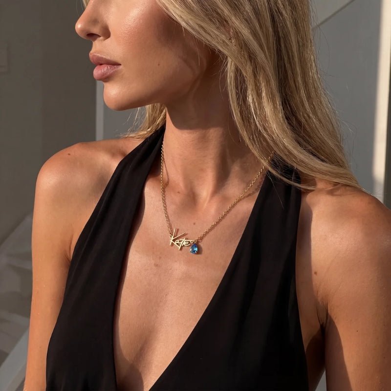 Birthstone Name Necklace | Monrich