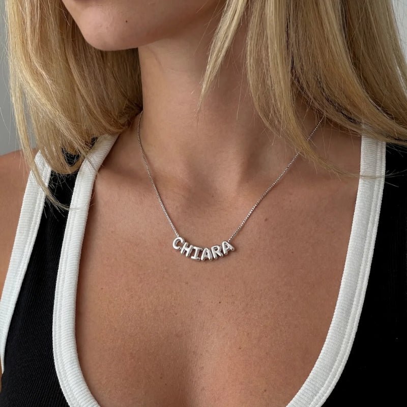 Bubble Name Necklace - 3D Gold Personalised | Monrich