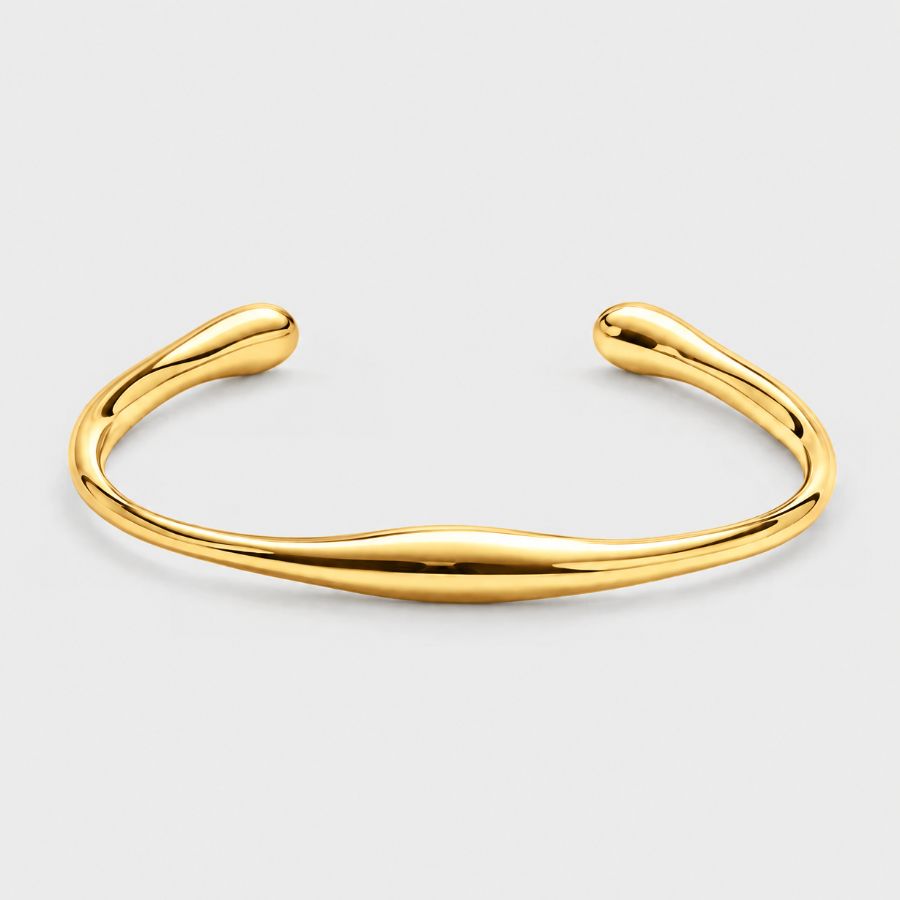 Cuff wave bracelet in gold