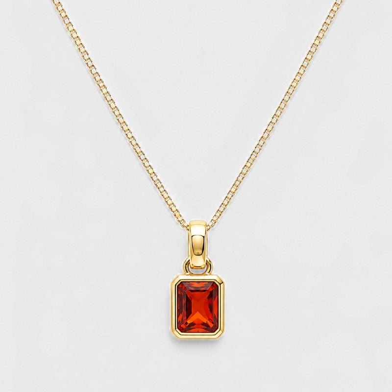 Emerald Cut Birthstone Necklace - Personalised | Monrich