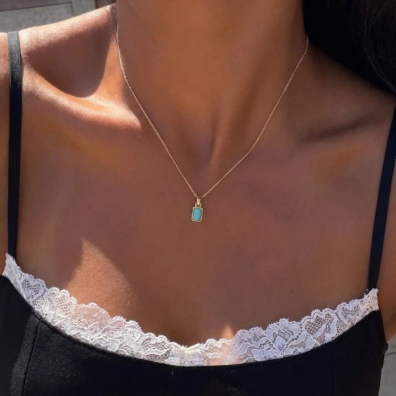 Emerald Cut Birthstone Necklace - Personalised | Monrich