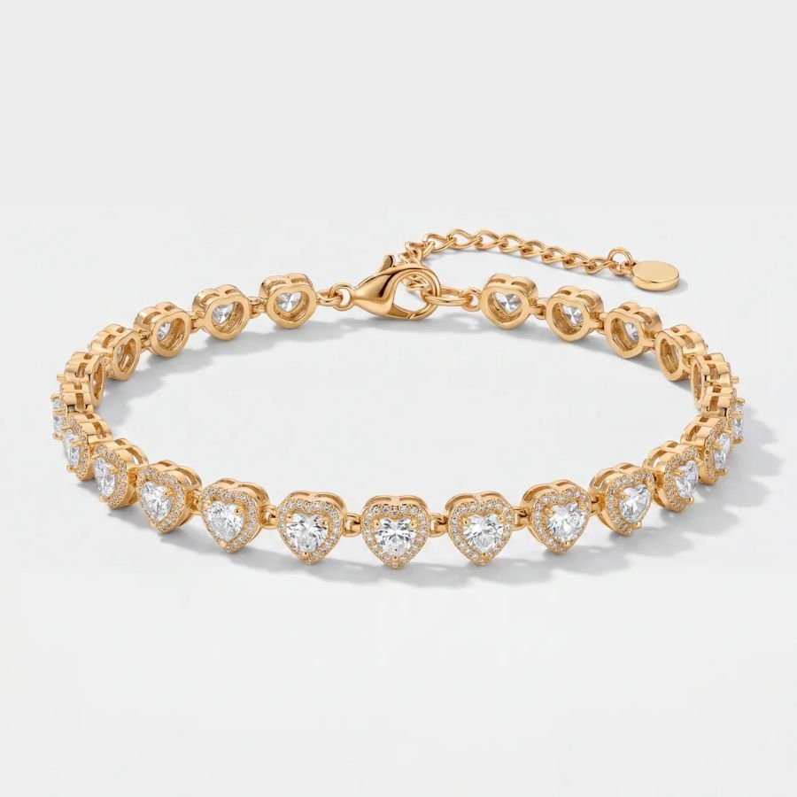 Gold Heart Halo Bracelet | Monrich