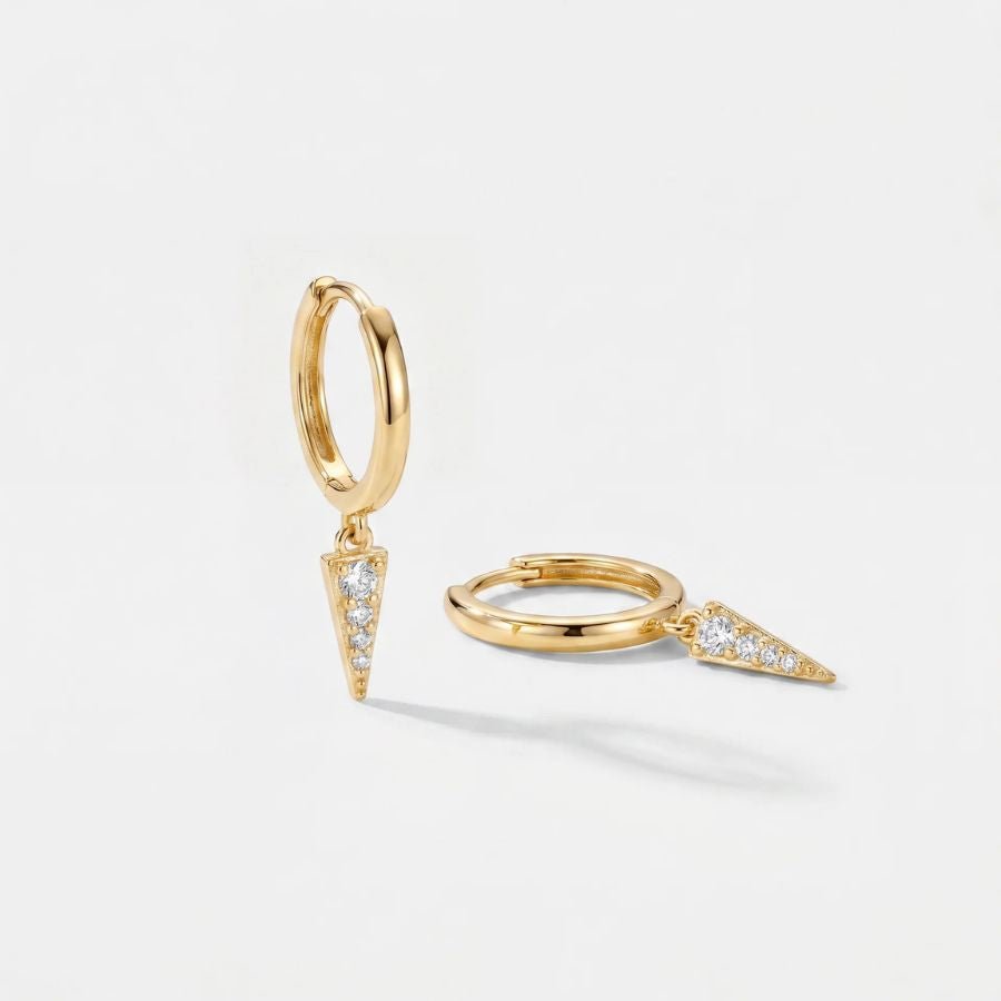 Gold Hoop Earrings - Vega Drop Pavé | Monrich