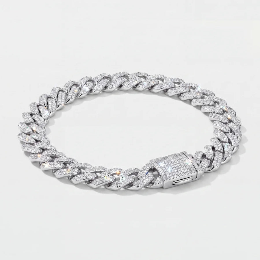 Bracelet Cubain Iced Serti Griffe