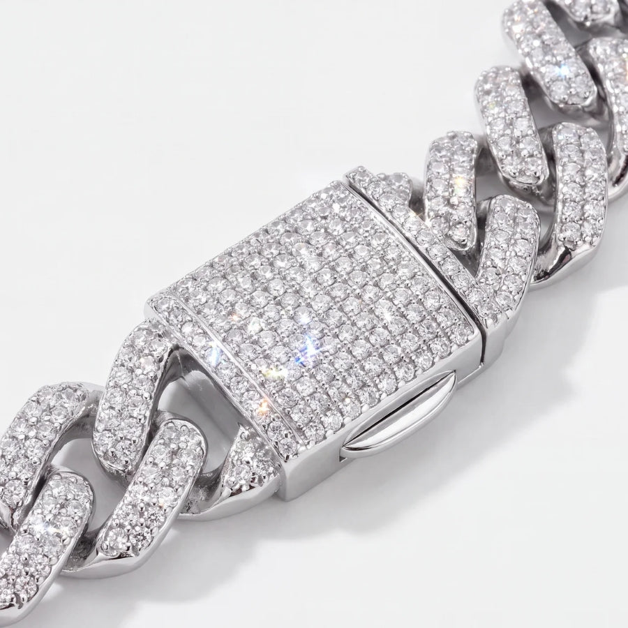 Bracelet Cubain Iced Serti Griffe