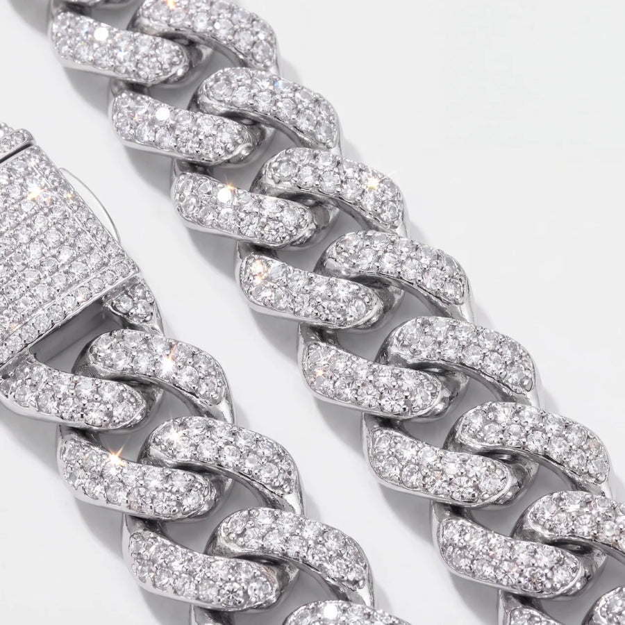 Bracelet Cubain Iced Serti Griffe