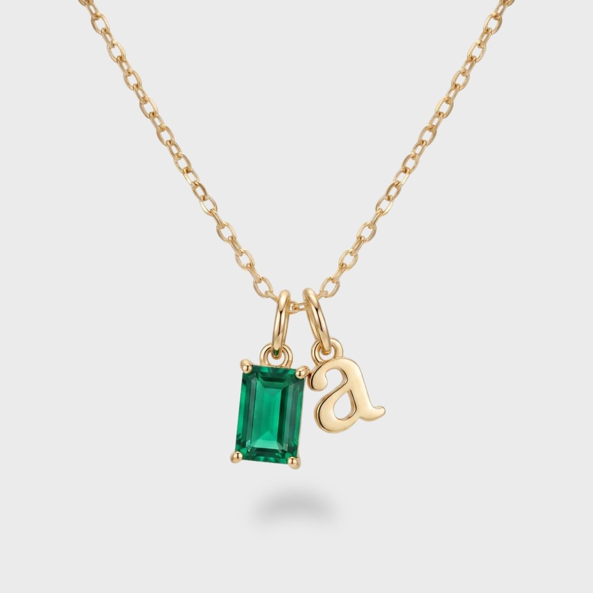 Initial and Birthstone Necklace - Personalised Gold | Monrich