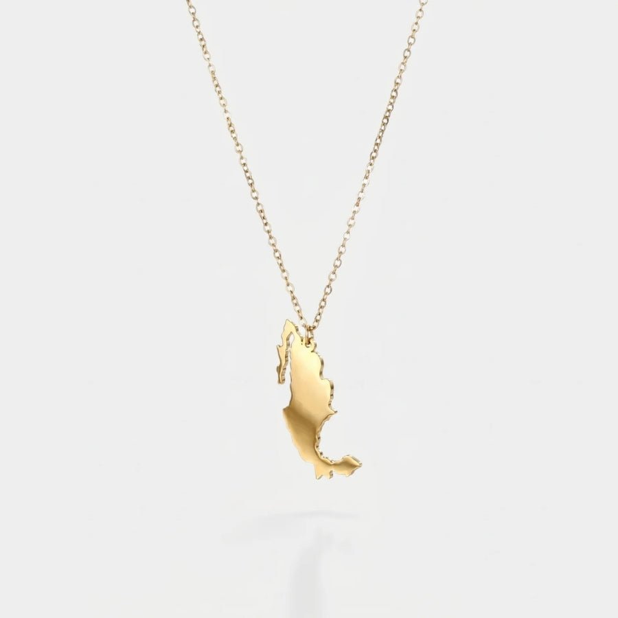 Map Necklace - Personalised Country Gold Pendant in 18K gold or silver finish