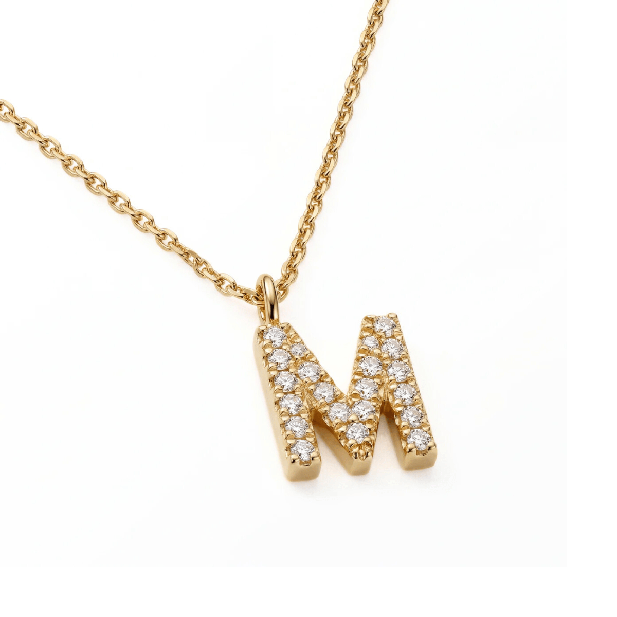 Petite Stone Letter Necklace side view