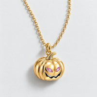 Pumpkin Custom Birthstone Necklace