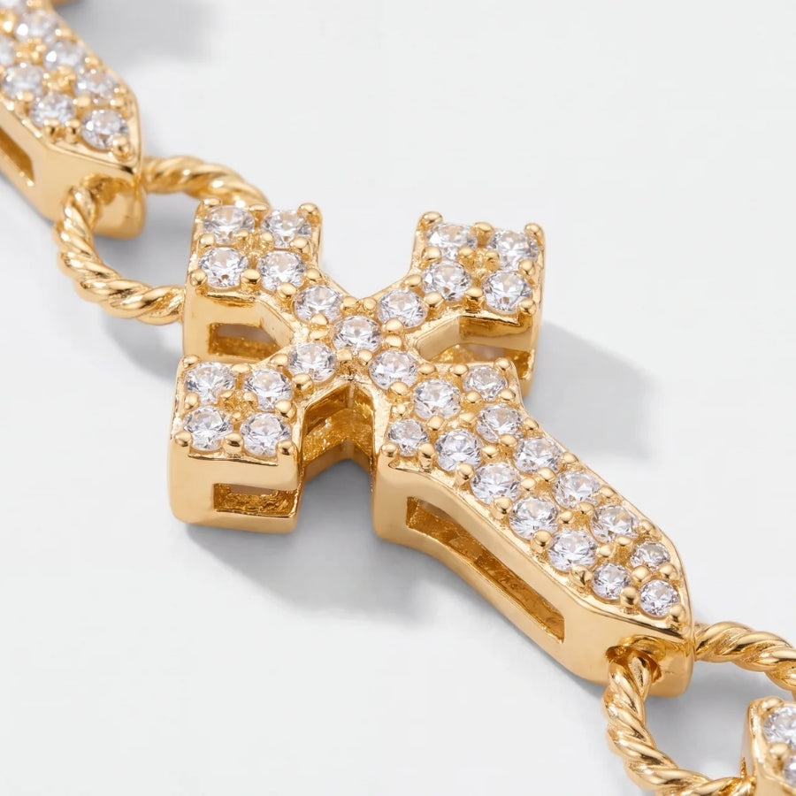 Bracelet Maille Croix Sanctus