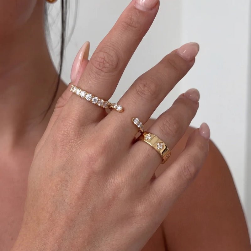 Tennis Band Ring - Half Eternity CZ | Monrich