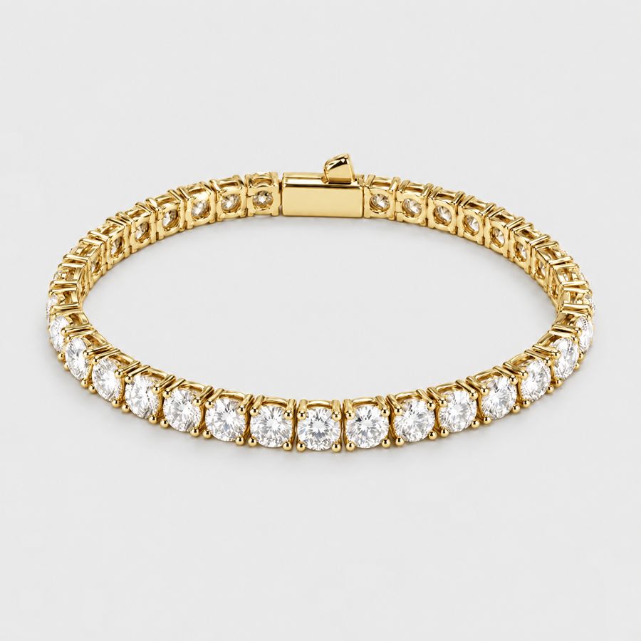 5mm white tennis bracelet in gold