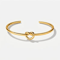 Gold Cuff Bracelet - Knot Minimal