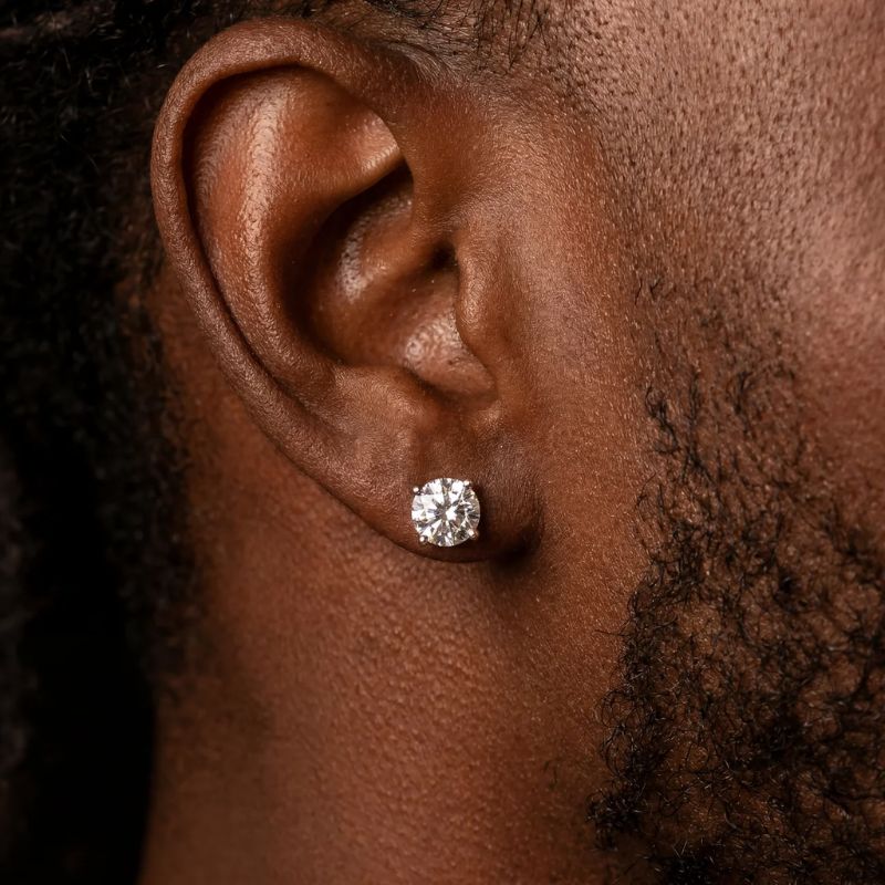Boucles d'oreilles Blanches Rondes