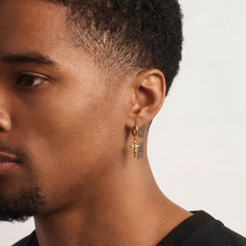 Boucles d'oreilles Crucifix Or
