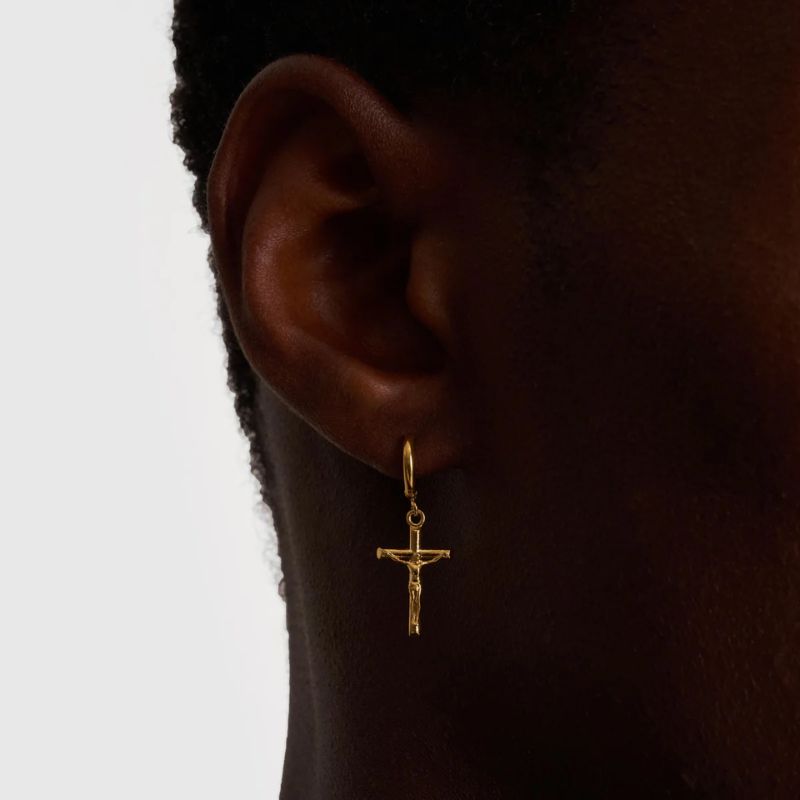 Boucles d'oreilles Crucifix Or