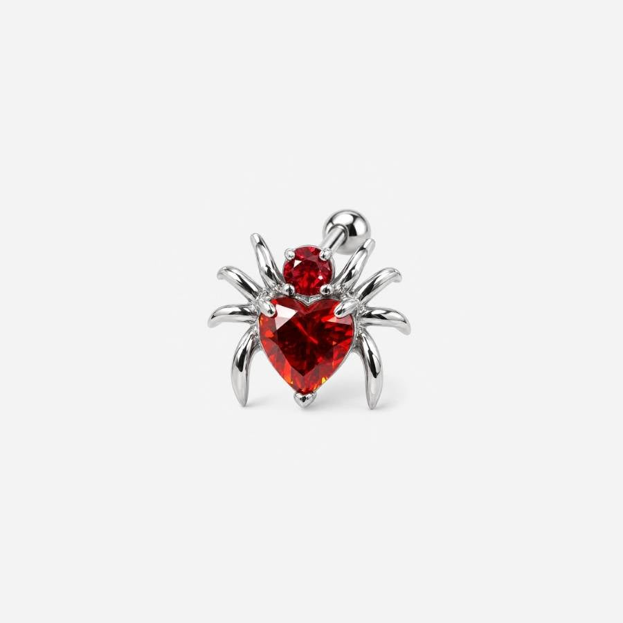 Black Widow Crystal Spider Stud