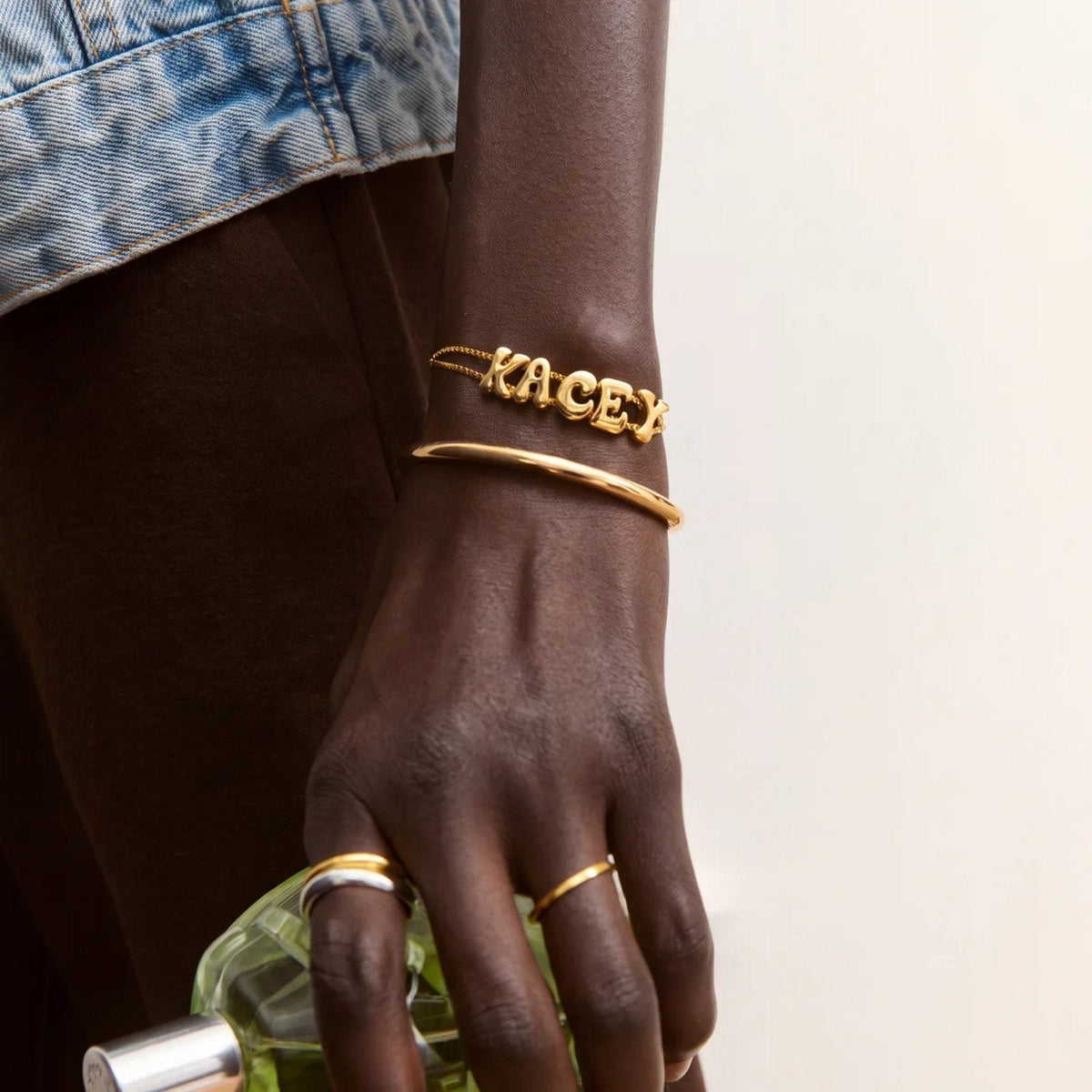 Bubble Letter Slider Custom Bracelet | Monrich