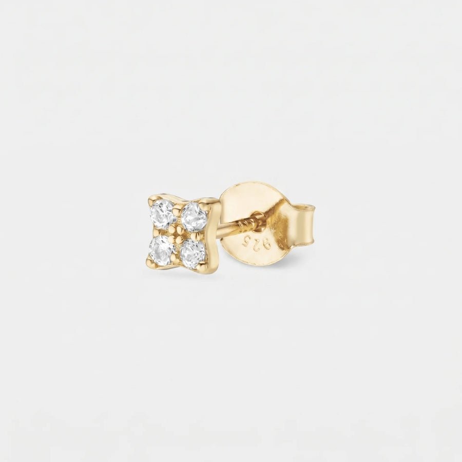 Clara Diamond-Cluster Stud in 18K gold or silver finish