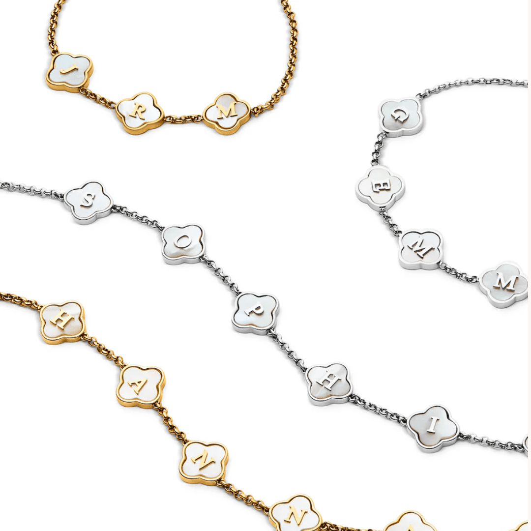 Clover & Pearl Bracelet - Gold-Plated & Adjustable - View 4
