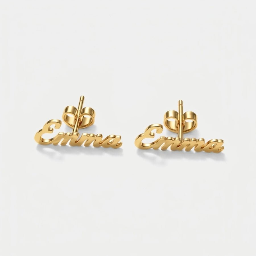 Custom Name Earrings in 18K gold or silver finish