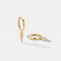 Gold Hoop Earrings - Vega Drop Pavé