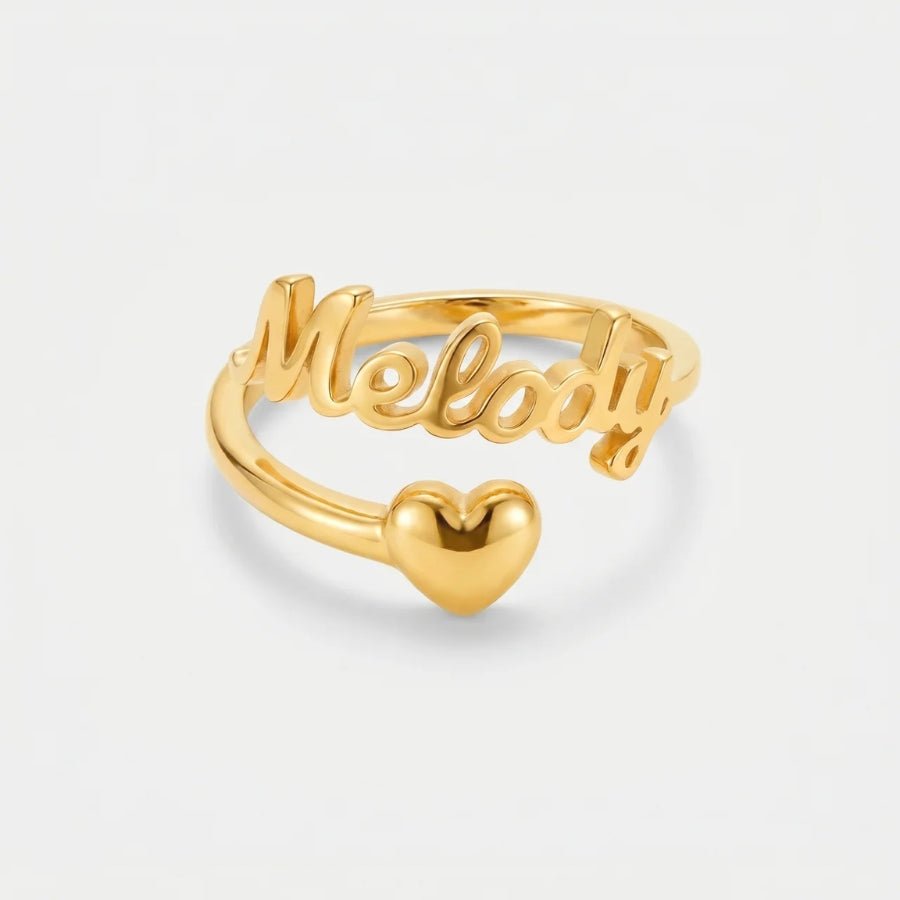 Heart Custom Ring in 18K gold or silver finish