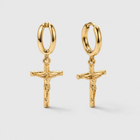 Boucles d'oreilles Crucifix Or