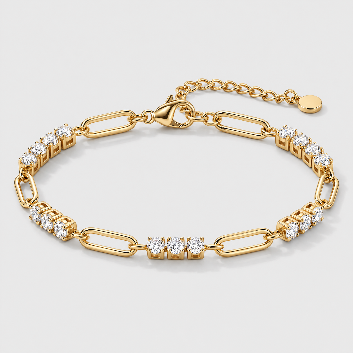 Golden Link Tennis Bracelet