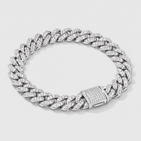 Bracelet Cubain Iced Serti Griffe