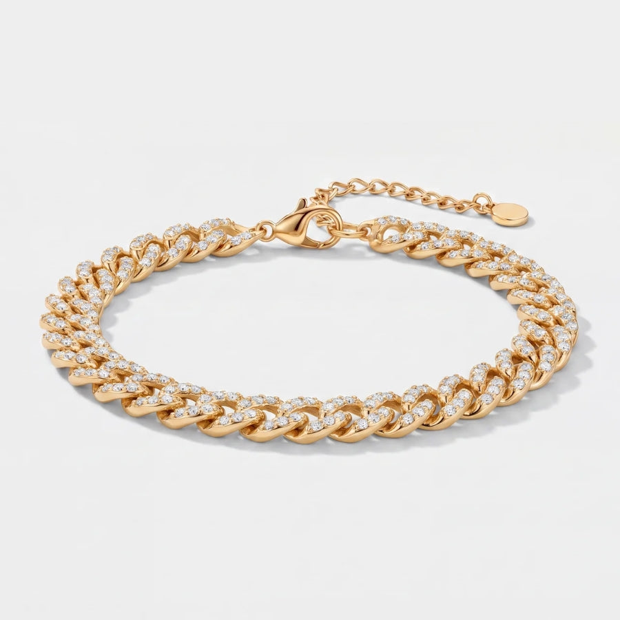 Bracelet Cubain Iced - Or