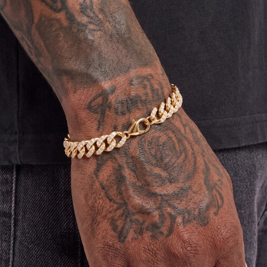 Bracelet Cubain Iced - Or