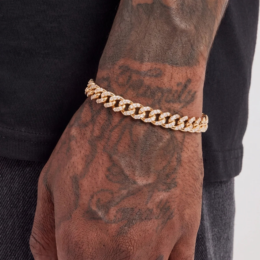 Bracelet Cubain Iced - Or