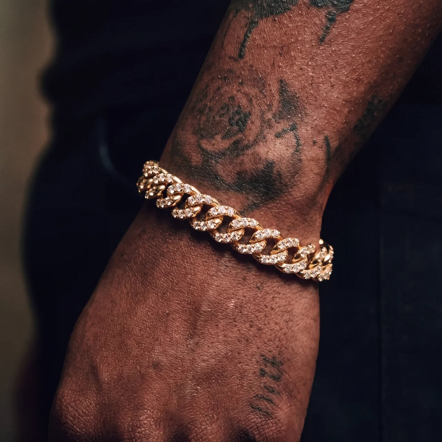 Bracelet Cubain Iced - Or