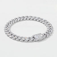 Bracelet Cubain Iced Serti Griffe
