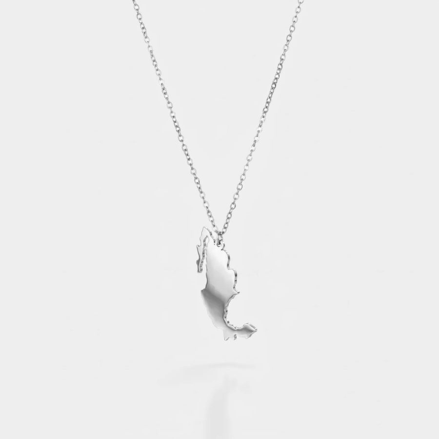 Map Necklace - Personalised Country Gold Pendant close-up view