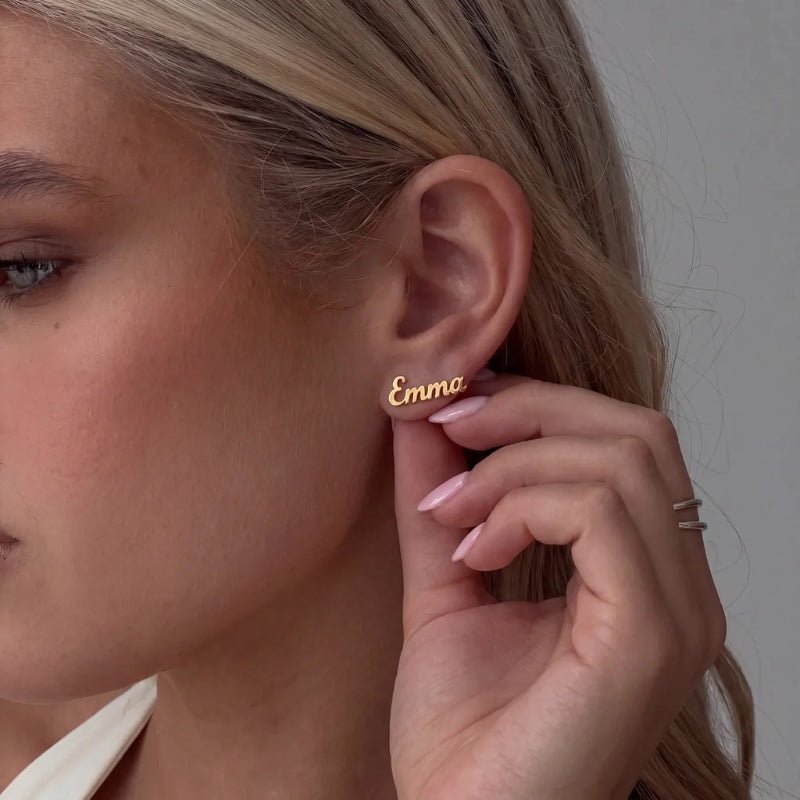 Name Earrings - Custom Cursive | Monrich