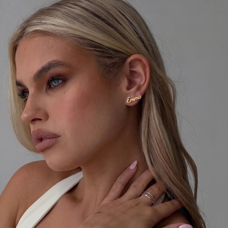 Name Earrings - Custom Cursive | Monrich