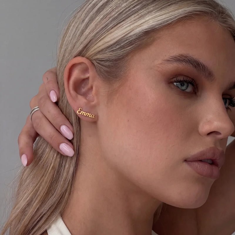 Name Earrings - Custom Cursive | Monrich