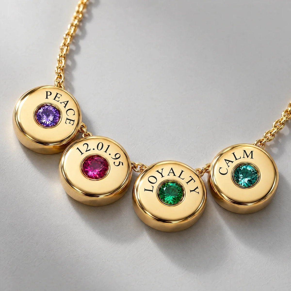 Nova Engraved Custom Birthstone Necklace | Monrich