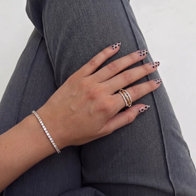 Pave Ring - Multi Layer Mixed Metal | Monrich