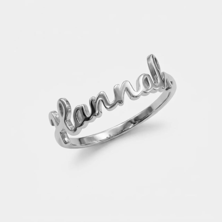 Personalised 3D Name Ring close-up view