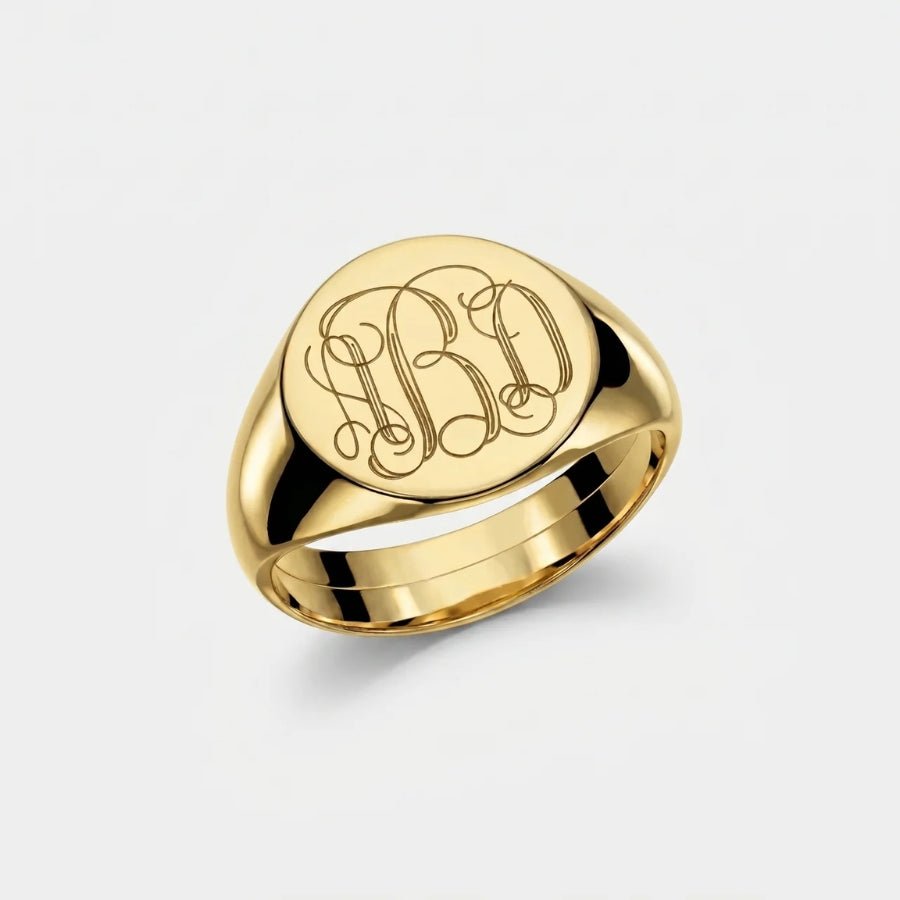 Personalised Signet Ring in 18K gold or silver finish