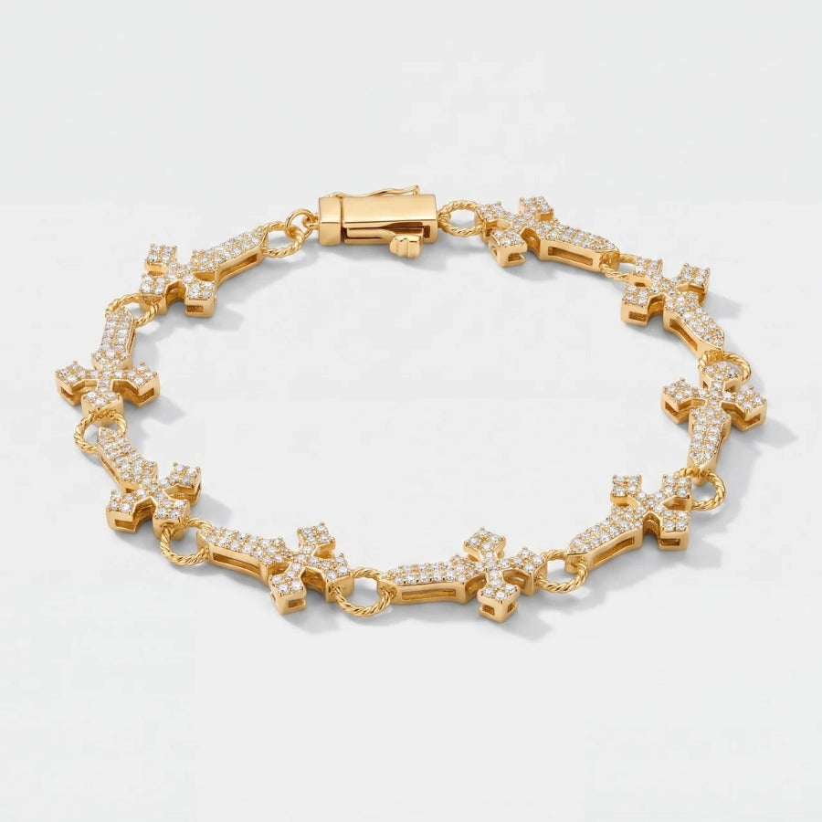 Bracelet Maille Croix Sanctus
