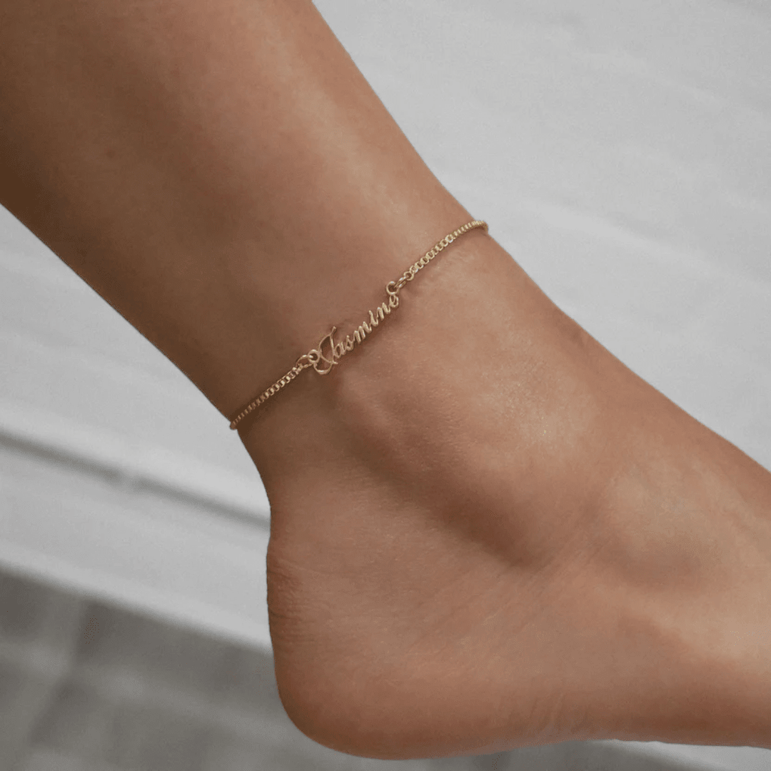 Sandra Custom Name Anklet - View 3