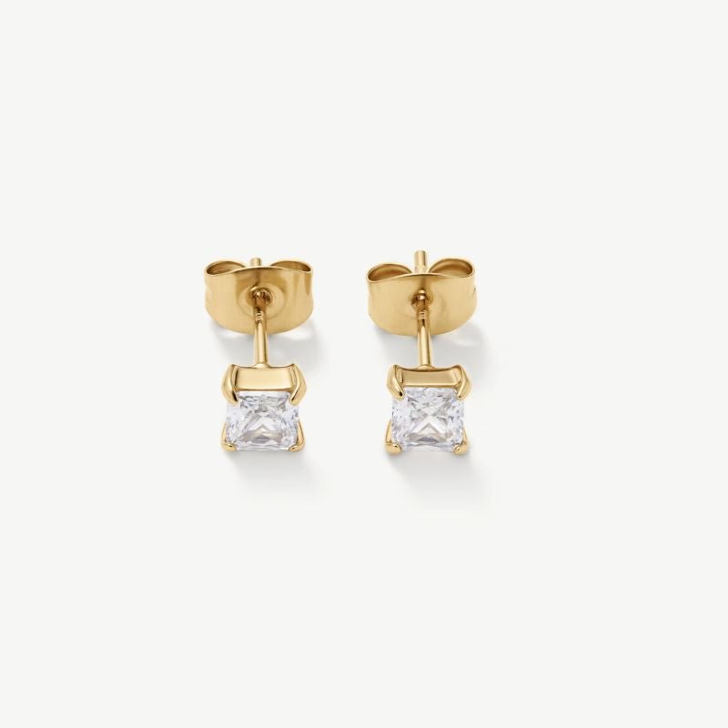 Square Cut Tennis Studs side view